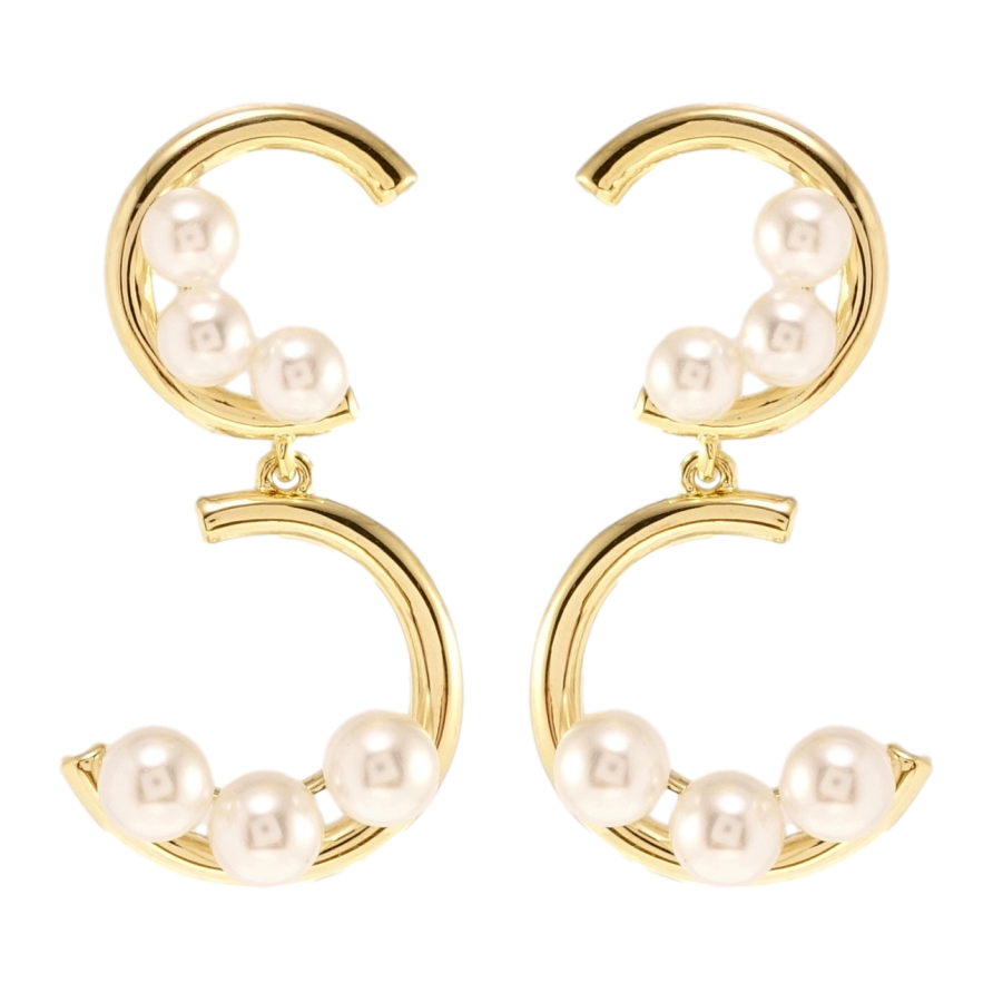 Серьги Xuping JEAN GOUJON Позолота 14K пусеты Изящность жемчуга фото №1