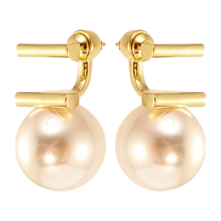 Сережки Xuping JEAN GOUJON Позолота 14K пусети Перлинний модерн ø 14мм фото №1