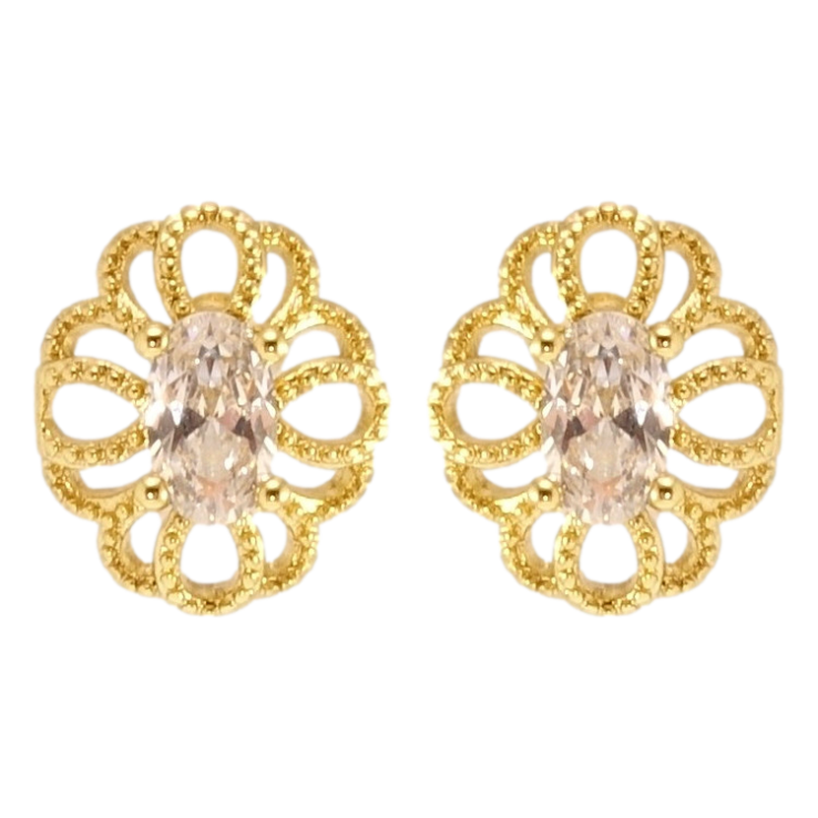 Серьги Xuping JEAN GOUJON Позолота 14K пусеты Декоративные цветочки с кристаллами фото №17