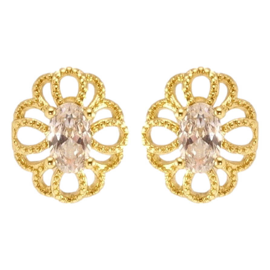 Сережки Xuping JEAN GOUJON Позолота 14K пусети Декоративні квіточки з кристалами фото №1