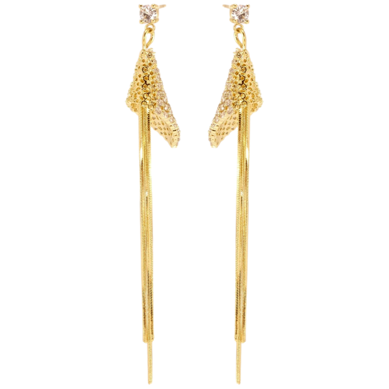 Серьги Xuping JEAN GOUJON Позолота 14K пусеты Декоративные подвески на цепочках фото №1