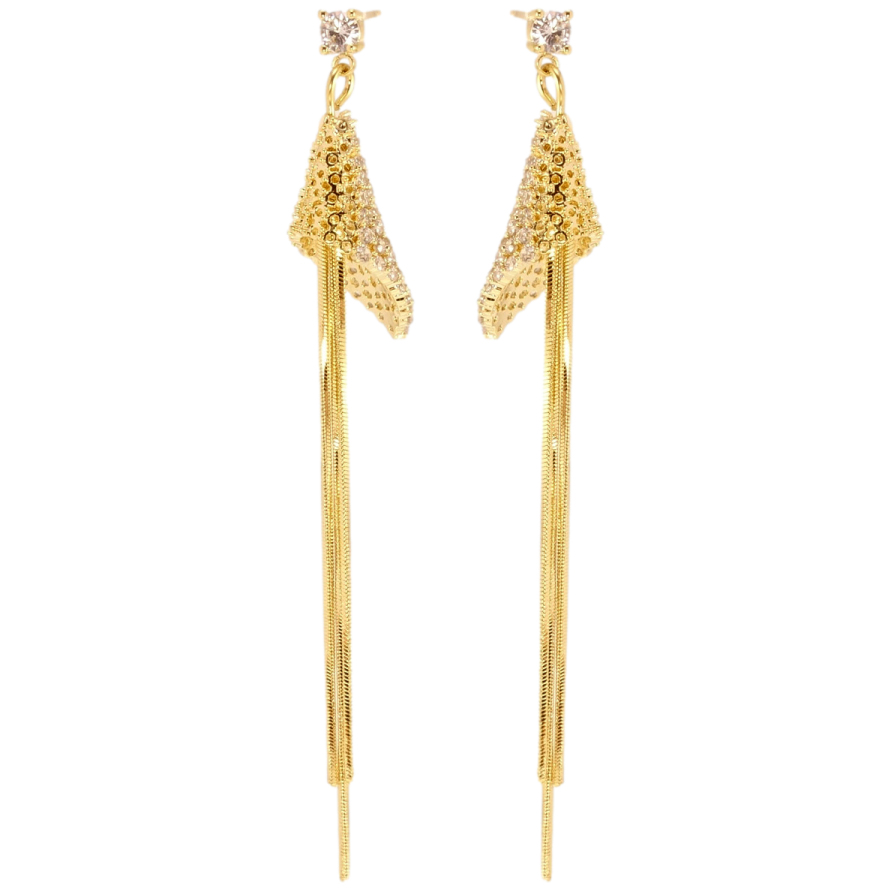 Сережки Xuping JEAN GOUJON Позолота 14K пусети Декоративні підвіски на ланцюжках фото №1