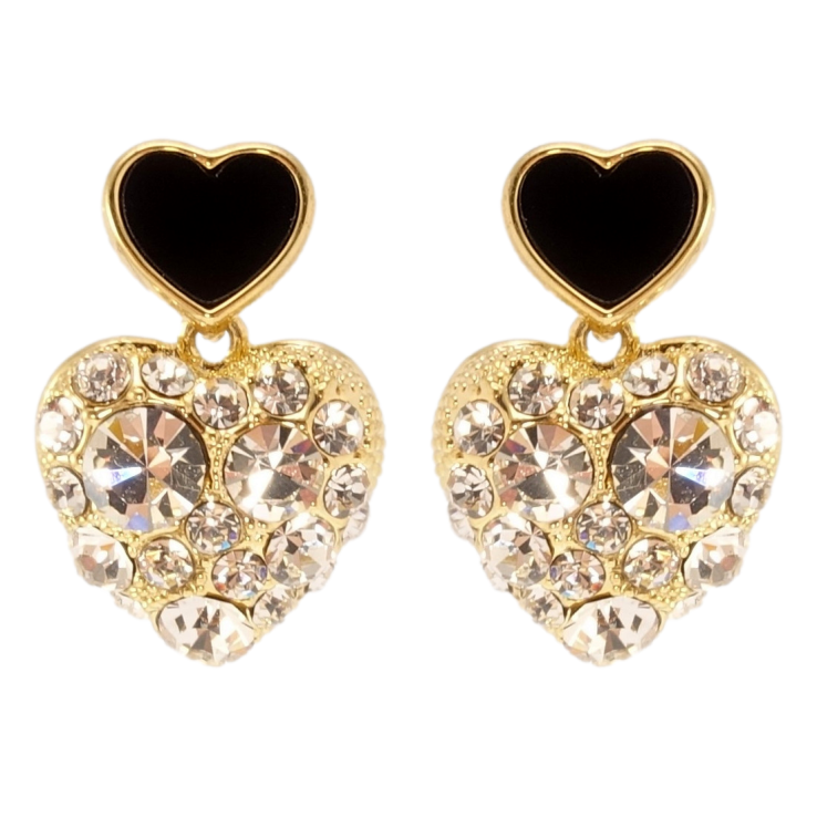 Серьги Xuping JEAN GOUJON Позолота 14K пусеты Сердечки с цирконием фото №14