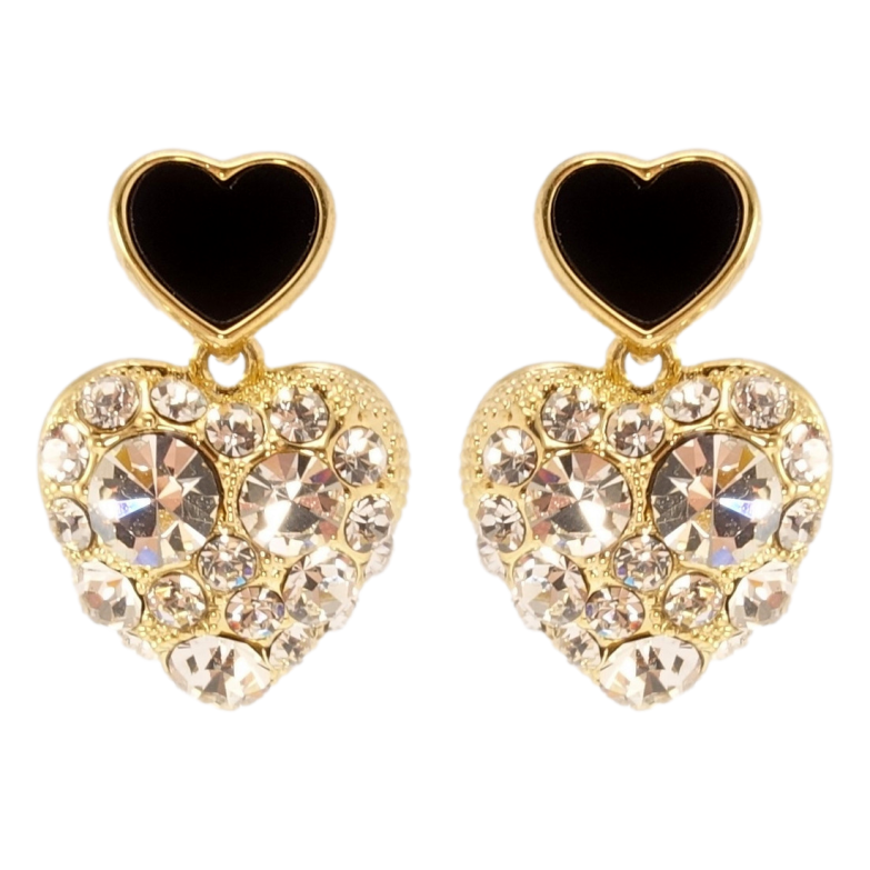 Сережки Xuping JEAN GOUJON Позолота 14K пусети Сердечка з цирконієм фото №1