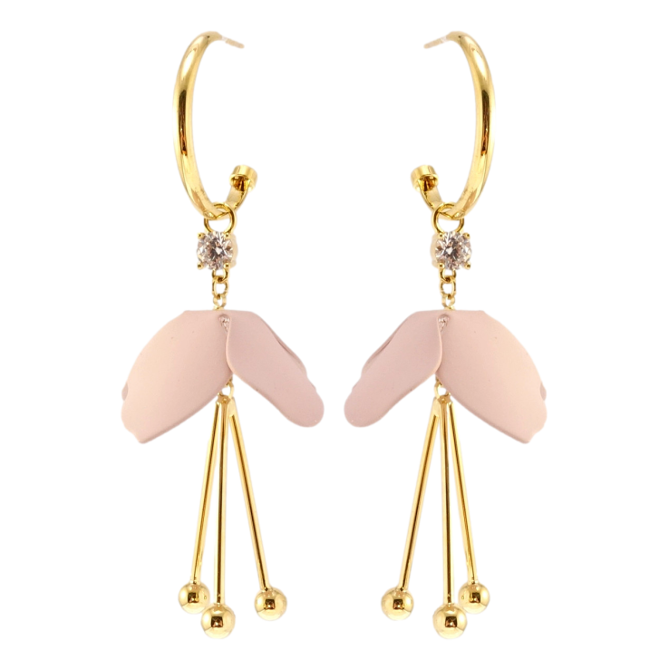 Серьги Xuping JEAN GOUJON Позолота 14K пусеты Пудровые цветочки фото №21