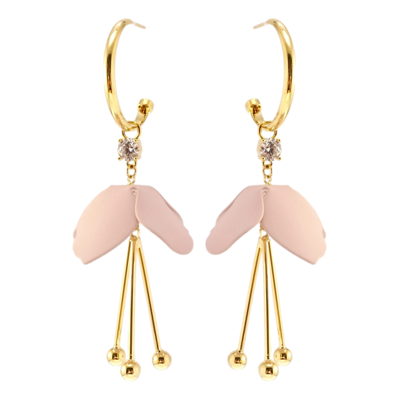 Сережки Xuping JEAN GOUJON Позолота 14K пусети Пудрові квіточки фото №2