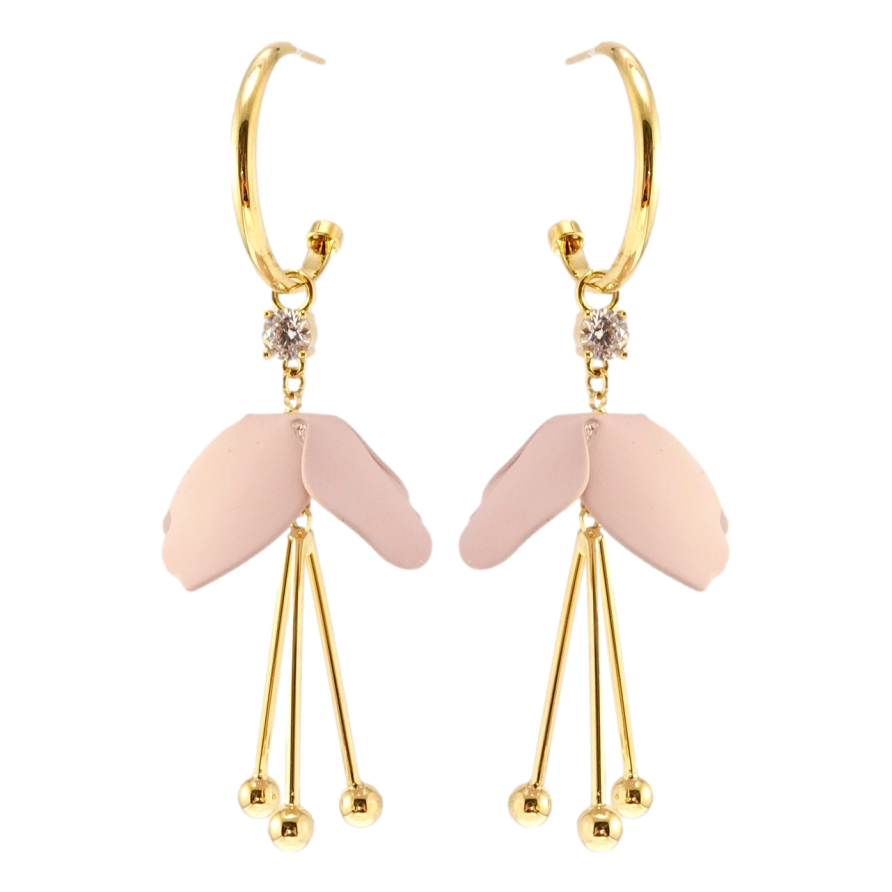 Сережки Xuping JEAN GOUJON Позолота 14K пусети Пудрові квіточки фото №1