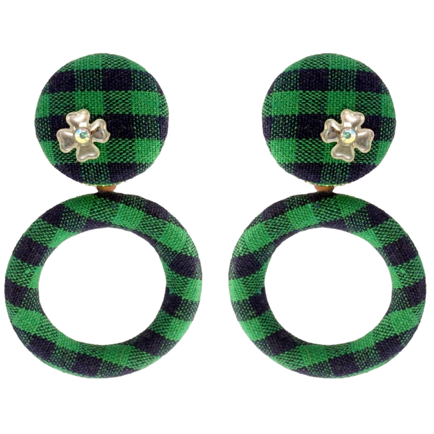 Сережки Xuping JEAN GOUJON Позолота 14K пусети Колечки обтягнуті тканиною фото №1