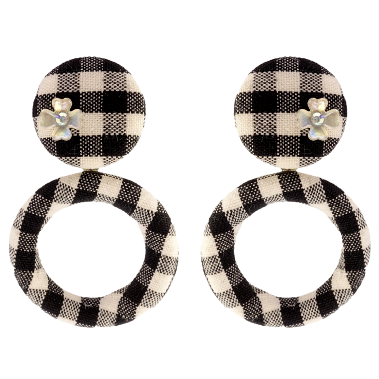 Сережки Xuping JEAN GOUJON Позолота 14K пусети Колечки обтягнуті тканиною фото №15