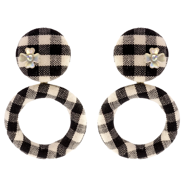 Серьги Xuping JEAN GOUJON Позолота 14K пусеты Кольца обтянутые тканью фото №1