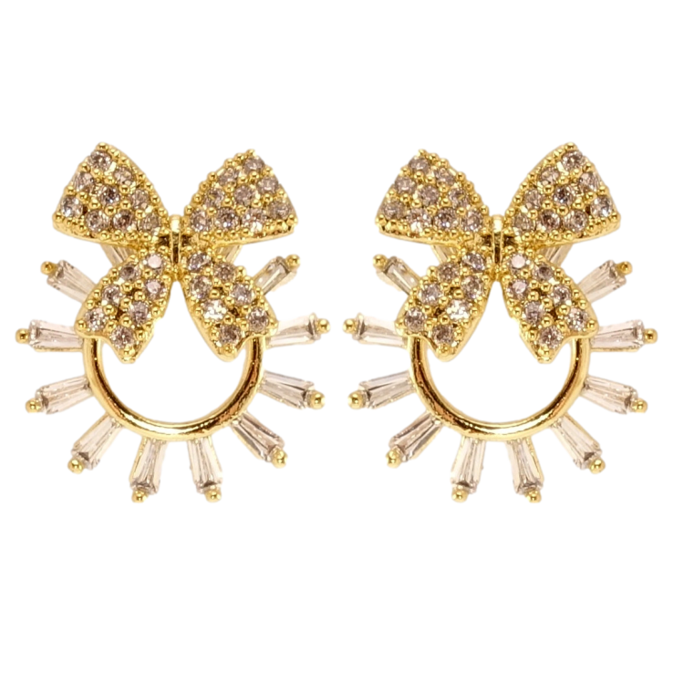 Сережки Xuping JEAN GOUJON Позолота 14K пусети Променисті колечка з бантами фото №23