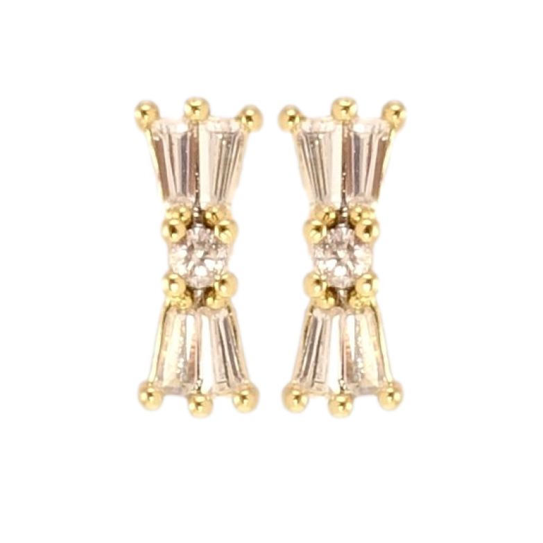 Сережки Xuping JEAN GOUJON Позолота 14K пусети Кристальні бантики фото №12