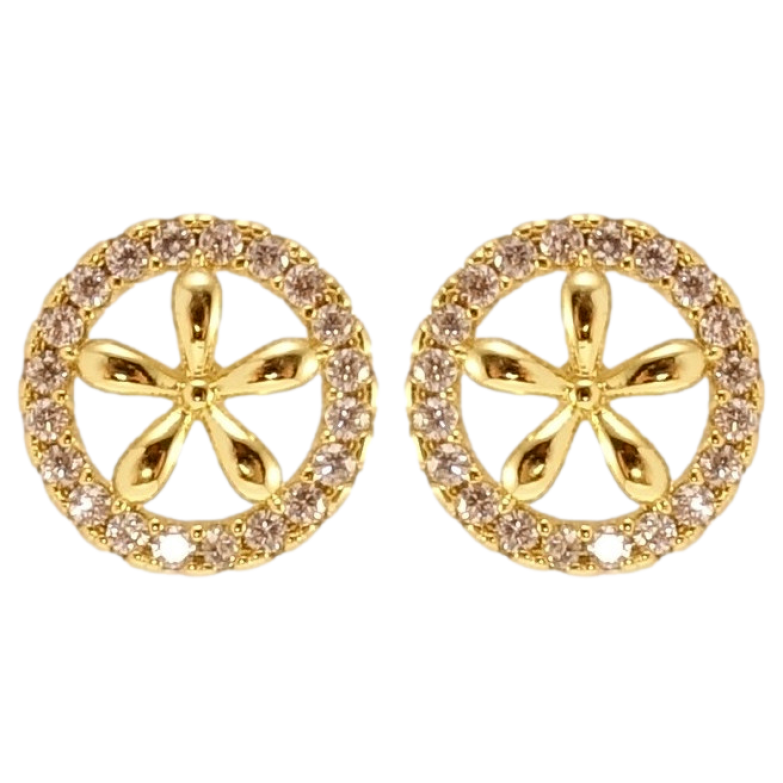 Сережки Xuping JEAN GOUJON Позолота 14K пусети Круги з квіточками ø 9мм фото №18