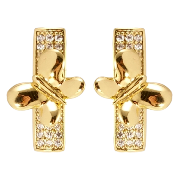 Серьги Xuping JEAN GOUJON Позолота 14K пусеты Прямоугольники с бабочками фото №22