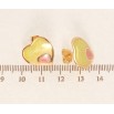 Серьги Xuping JEAN GOUJON Позолота 18K пусеты Сердечки с салатово-розовой эмалью фото №2