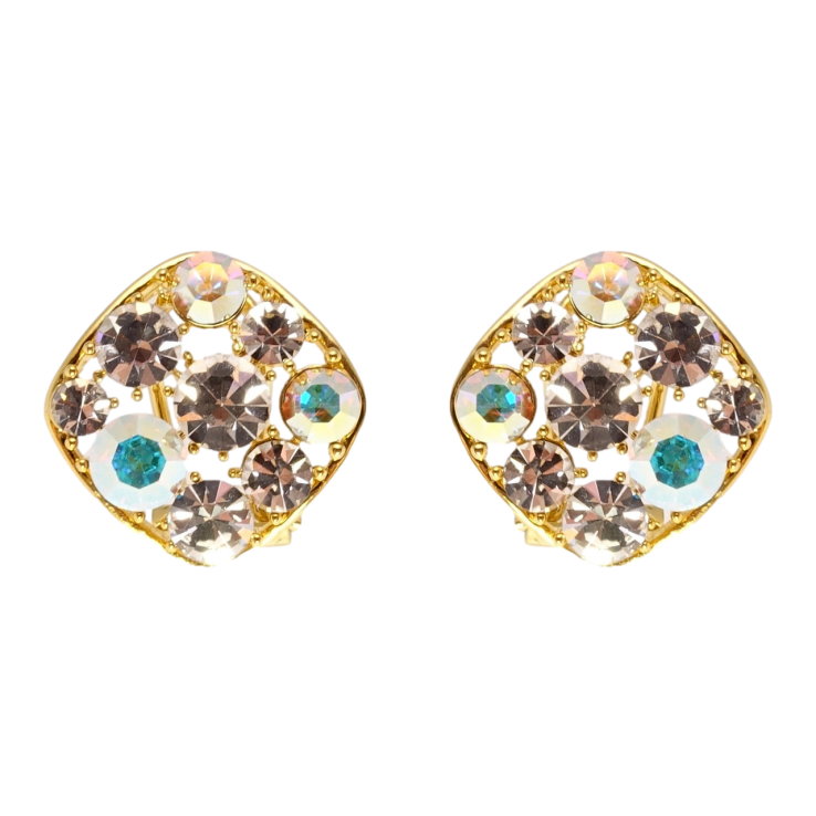 Серьги Xuping JEAN GOUJON Позолота 14K итальянский замок Ромбы с россыпью кристаллов фото №13