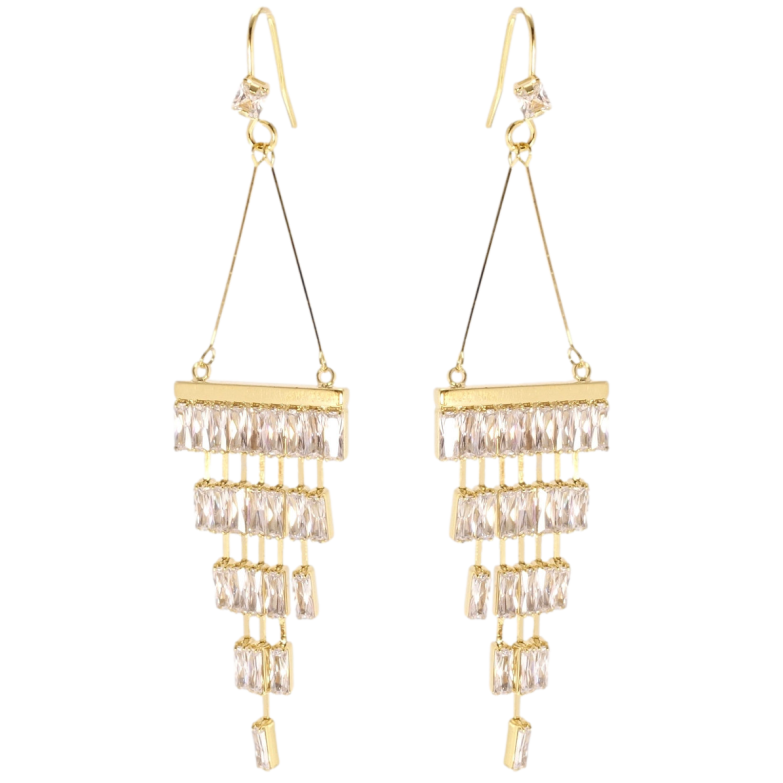 Сережки Xuping JEAN GOUJON Позолота 14K французький замок Екстравагантні підвіски з цирконієм фото №1