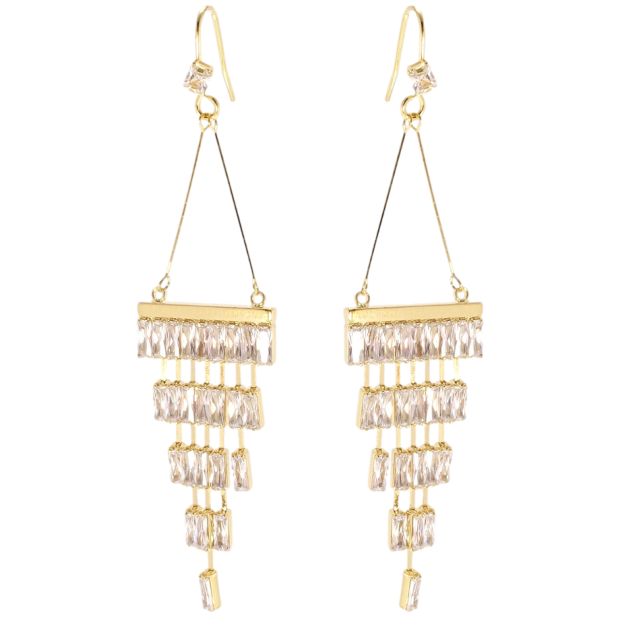 Сережки Xuping JEAN GOUJON Позолота 14K французький замок Екстравагантні підвіски з цирконієм фото №1