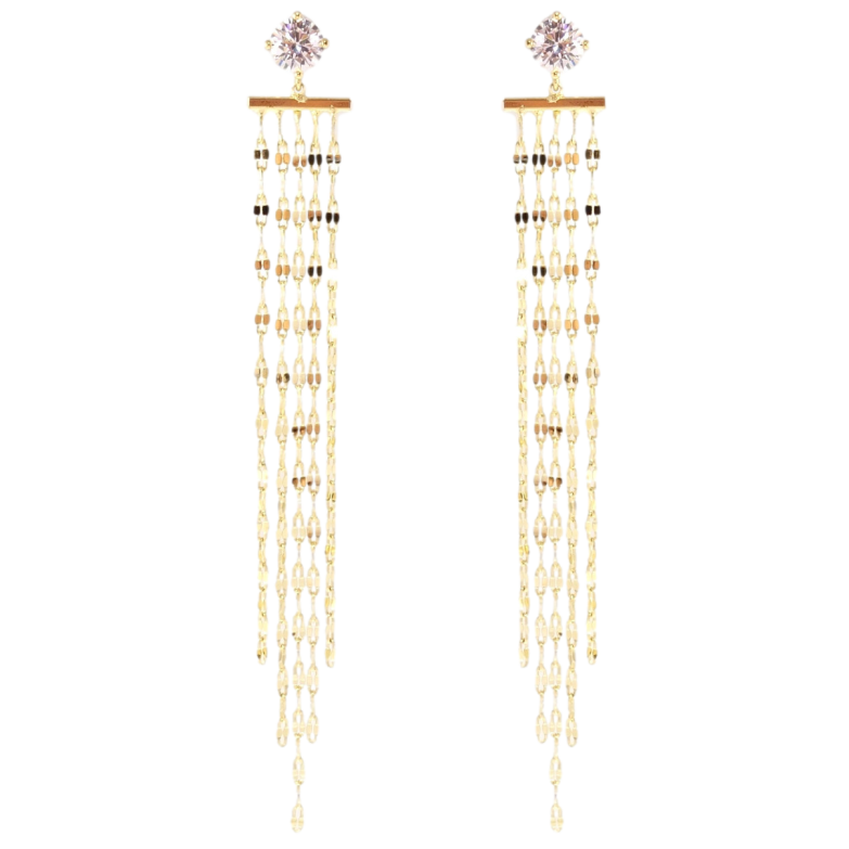 Серьги Xuping JEAN GOUJON Позолота 14K пусеты Декоративные подвески из цепочек фото №4