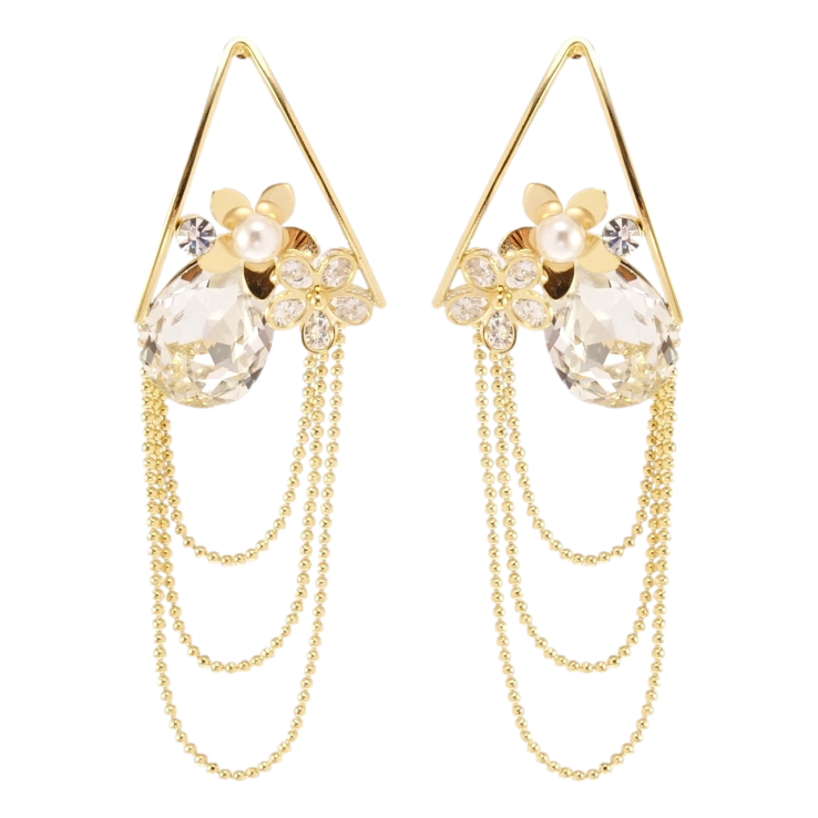 Серьги Xuping JEAN GOUJON Позолота 14K пусеты Цветочное настроение фото №22