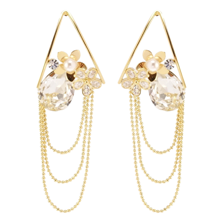 Серьги Xuping JEAN GOUJON Позолота 14K пусеты Цветочное настроение фото №1