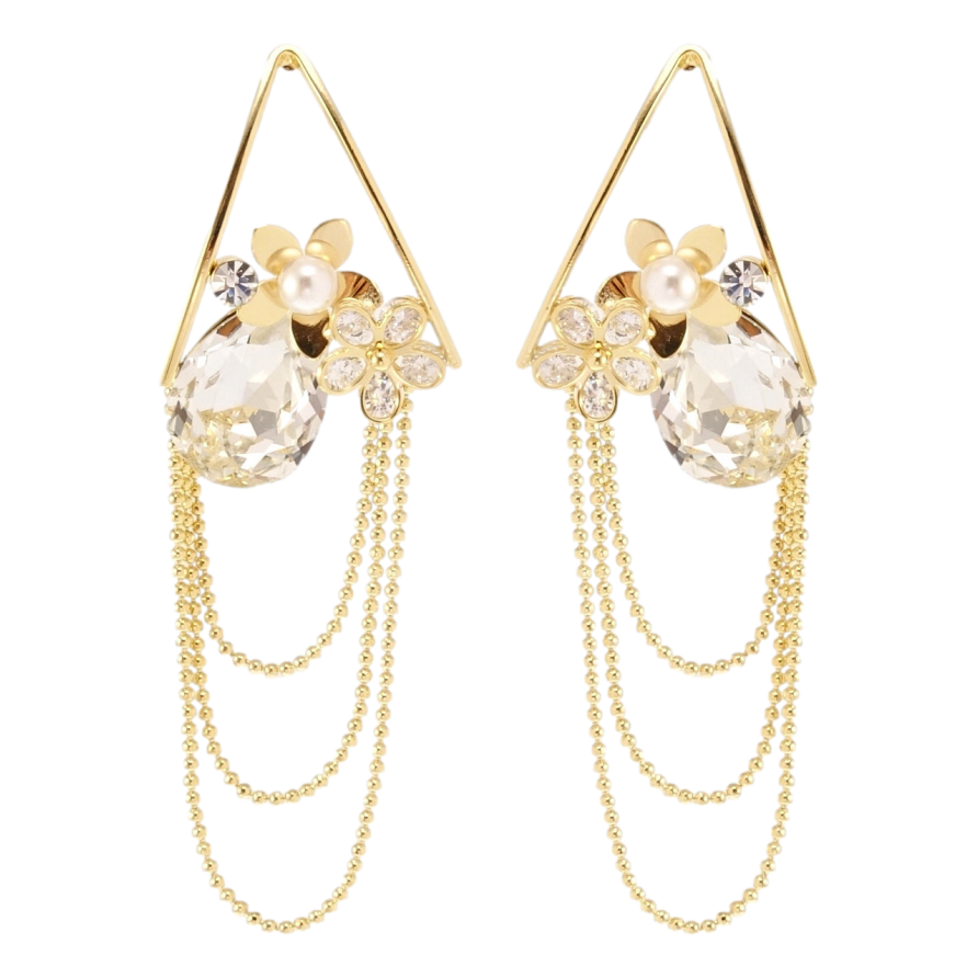 Серьги Xuping JEAN GOUJON Позолота 14K пусеты Цветочное настроение фото №1