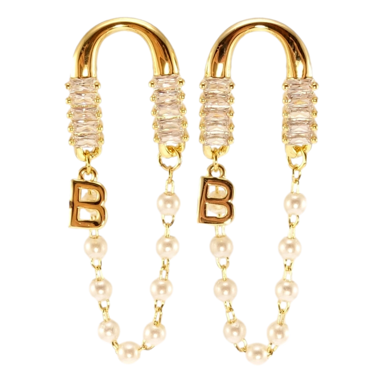 Сережки Xuping JEAN GOUJON Позолота 14K пусети Авангард візерунок на один бік фото №1