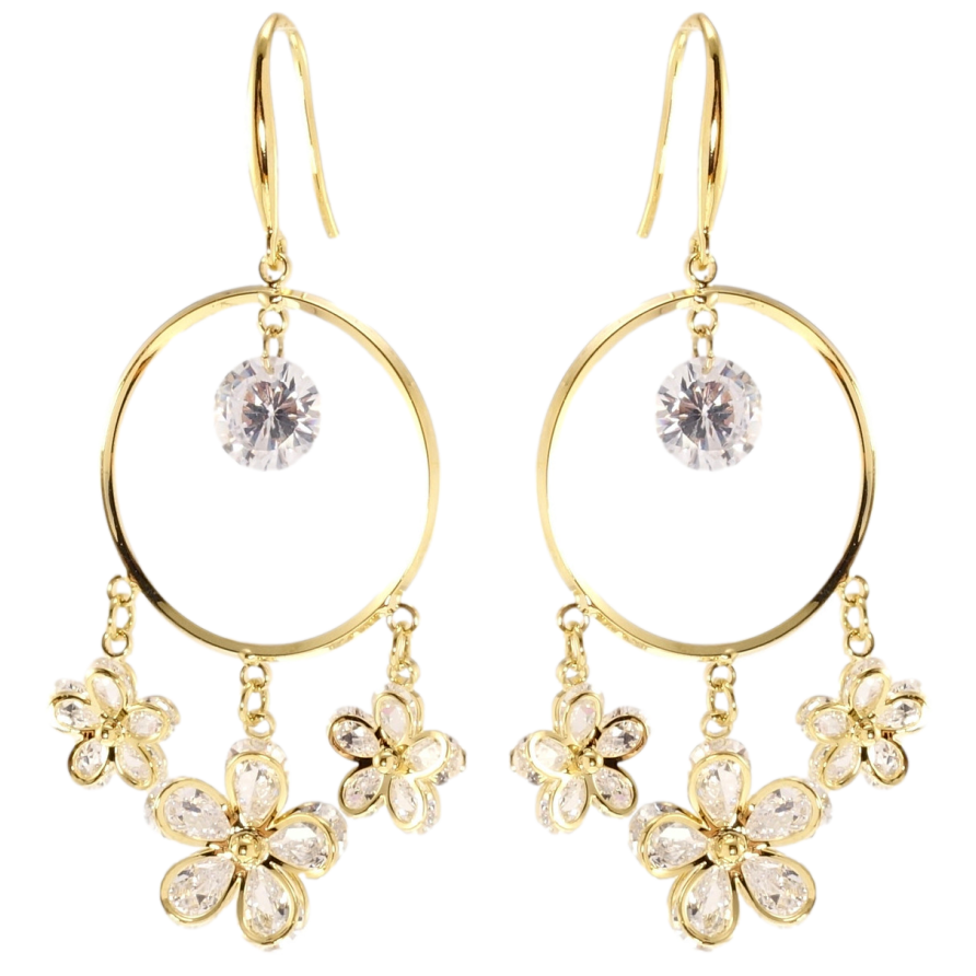 Сережки Xuping JEAN GOUJON Позолота 14K французький замок Квітковий настрій фото №1