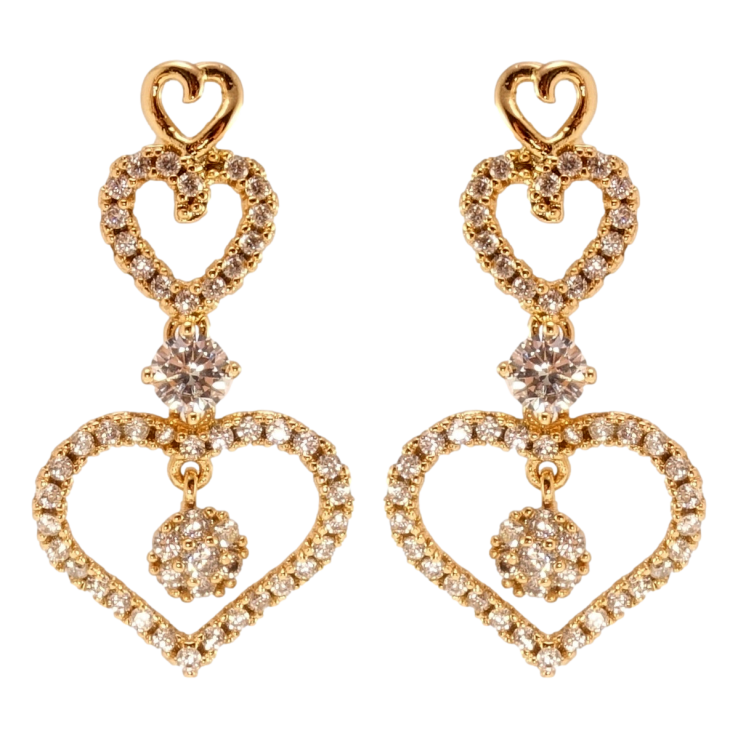 Серьги Xuping JEAN GOUJON Позолота 18K пусеты Романтичные подвески с цирконием фото №25