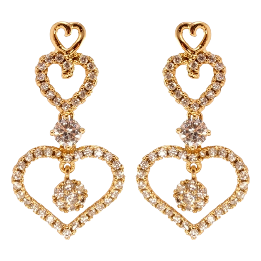 Серьги Xuping JEAN GOUJON Позолота 18K пусеты Романтичные подвески с цирконием фото №1