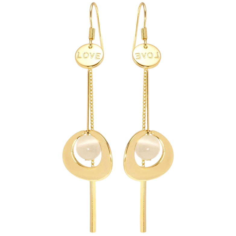 Серьги Xuping JEAN GOUJON Позолота 14K французский замок Декоративные подвески с Кошачим глазом фото №1