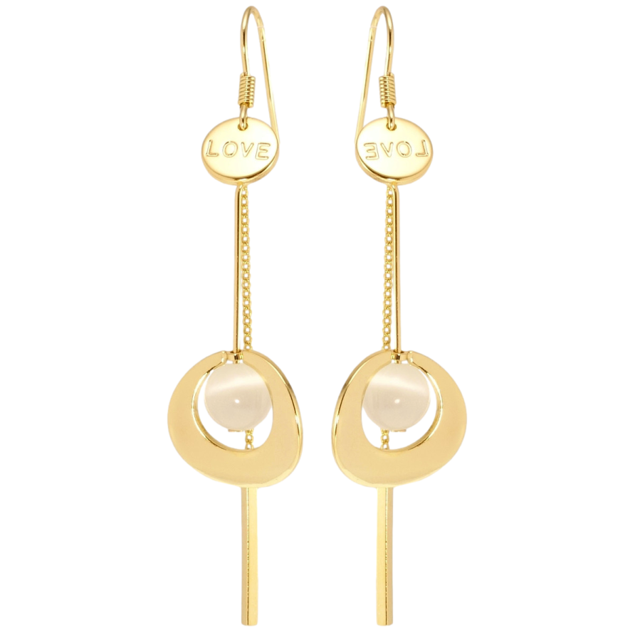 Сережки Xuping JEAN GOUJON Позолота 14K французький замок Декоративні підвіски з Котячим оком фото №1