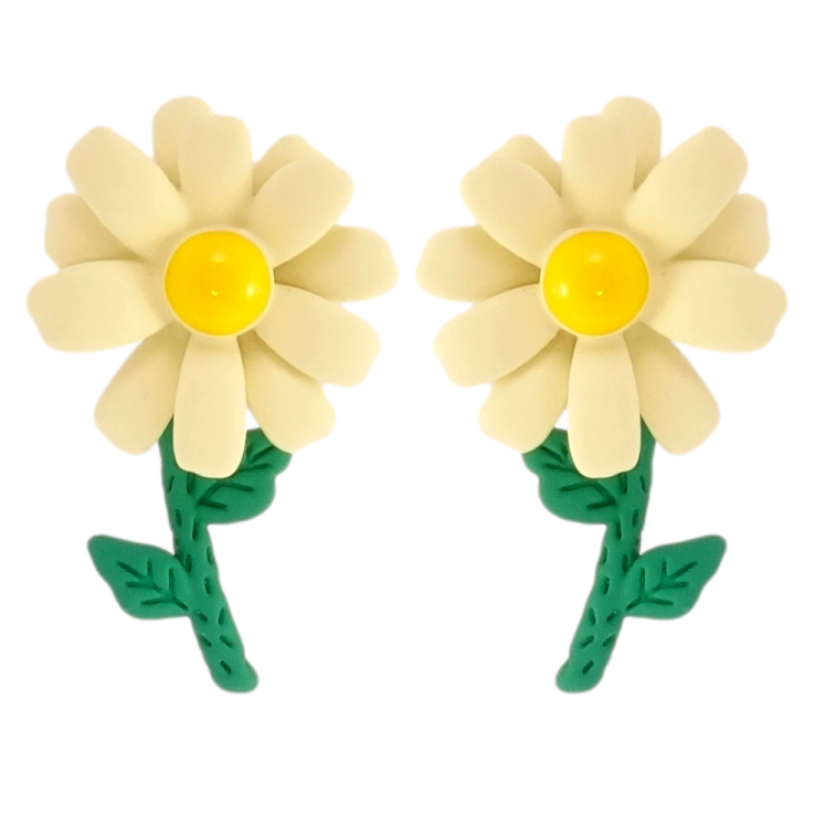 Серьги Xuping JEAN GOUJON Родий пусеты Цветочки с прокраской эмалью фото №22