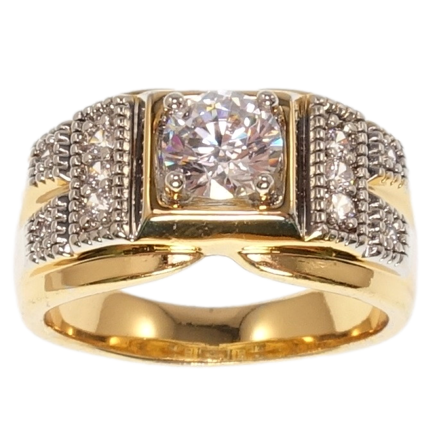 Перстень Xuping Позолота+Родий Холодный блеск кристаллов фото №1 Перстень Xuping Позолота+Родий Холодный блеск кристаллов фото №1