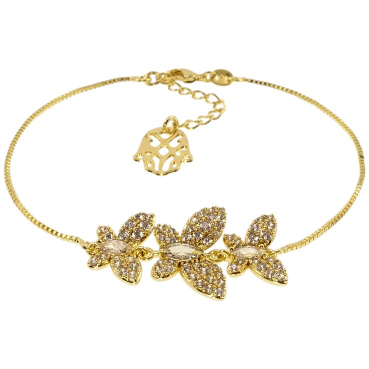 Браслети Xuping JEAN GOUJON Позолота 14K Кристальні метелики довжина з дод.ланцюжком 17,5-20,5х1мм фото №5