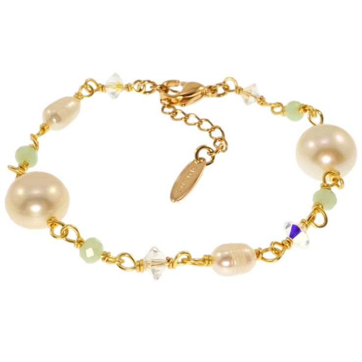 Браслети Xuping JEAN GOUJON Позолота 18K Кремові перли з намистинами довжина з дод.ланцюжком 16.5-20см х 3-10мм фото №22