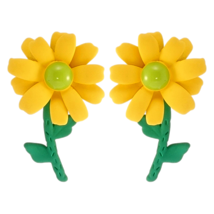 Серьги Xuping JEAN GOUJON Родий пусеты Цветочки с прокраской эмалью фото №23