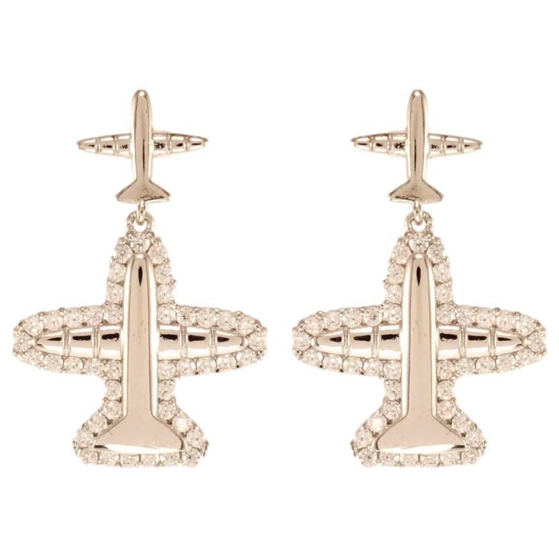 Серьги детские Xuping Родий пусеты Самолетики фото №1