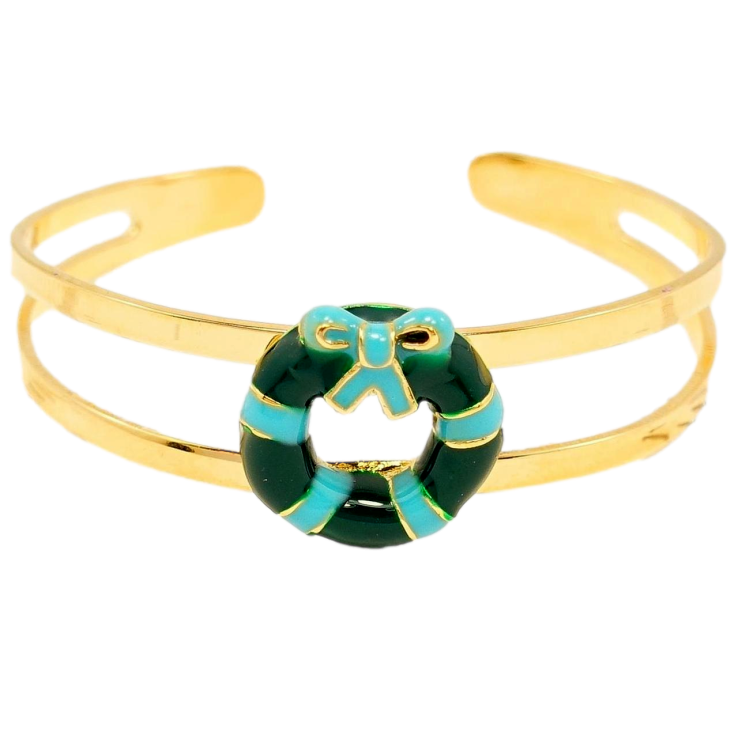 Браслет дитячий Xuping Позолота 18K Різдвяне Коло Блакитна Стрічка ø 4,5 см фото №12 Браслет дитячий Xuping Позолота 18K Різдвяне Коло Блакитна Стрічка ø 4,5 см фото №12