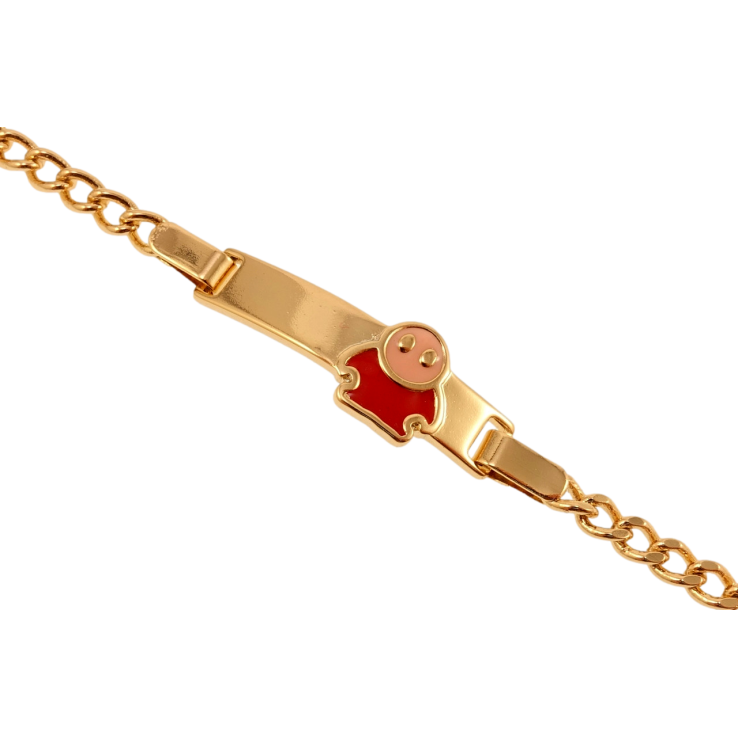 Браслет дитячий Xuping Позолота 18K Панцирне плетіння з пластиною та емалевим чоловічком довжина 14,15.5см х3 фото №19 Браслет дитячий Xuping Позолота 18K Панцирне плетіння з пластиною та емалевим чоловічком довжина 14,15.5см х3 фото №19