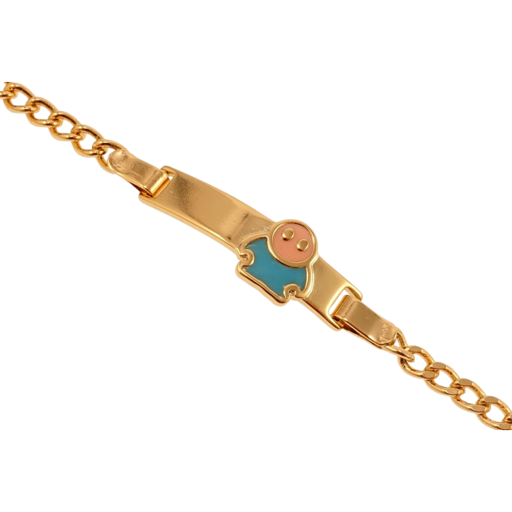 Браслет дитячий Xuping Позолота 18K Панцирне плетіння з пластиною та емалевим чоловічком довжина 14,15.5см х3 фото №17 Браслет дитячий Xuping Позолота 18K Панцирне плетіння з пластиною та емалевим чоловічком довжина 14,15.5см х3 фото №17