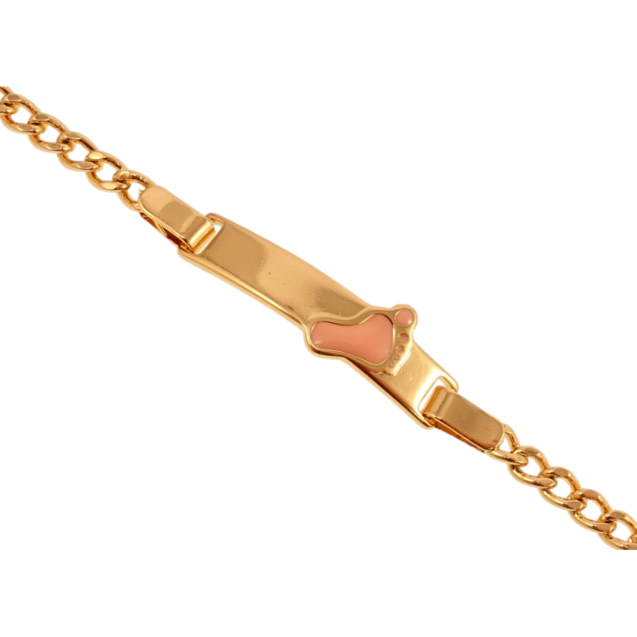 Браслет дитячий Xuping Позолота 18K Панцирне Плетіння з пластиною та рожевою емаллю довжина 14,15.5см х 3мм фото №1 Браслет дитячий Xuping Позолота 18K Панцирне Плетіння з пластиною та рожевою емаллю довжина 14,15.5см х 3мм фото №1