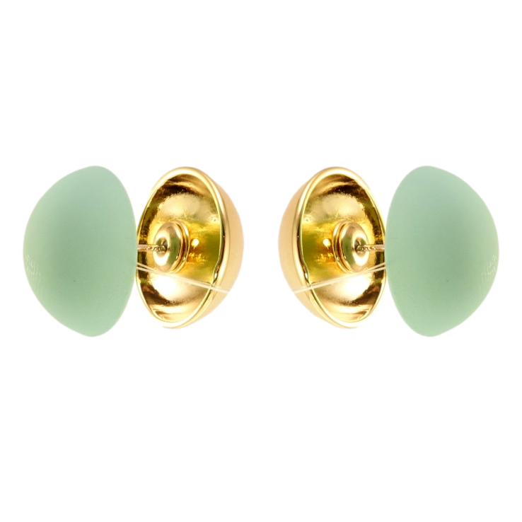 Серьги Xuping JEAN GOUJON Позолота 14K пусеты Полусферы с матовой эмалью ø 16мм фото №24