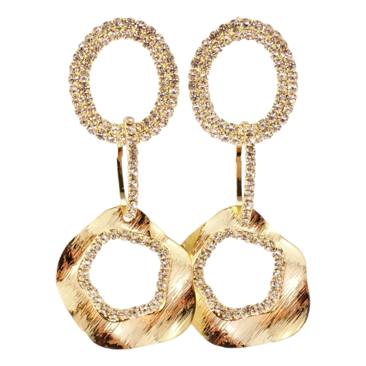 Серьги Xuping JEAN GOUJON Позолота 14K пусеты Фигурные подвески с цирконием фото №6