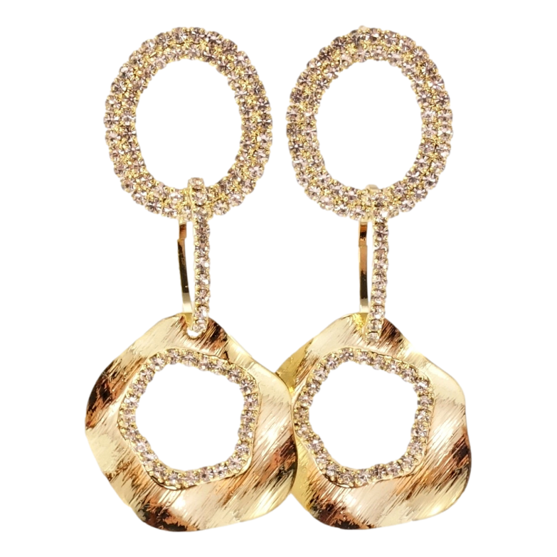 Серьги Xuping JEAN GOUJON Позолота 14K пусеты Фигурные подвески с цирконием фото №1