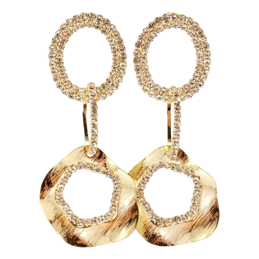 Серьги Xuping JEAN GOUJON Позолота 14K пусеты Фигурные подвески с цирконием фото №1