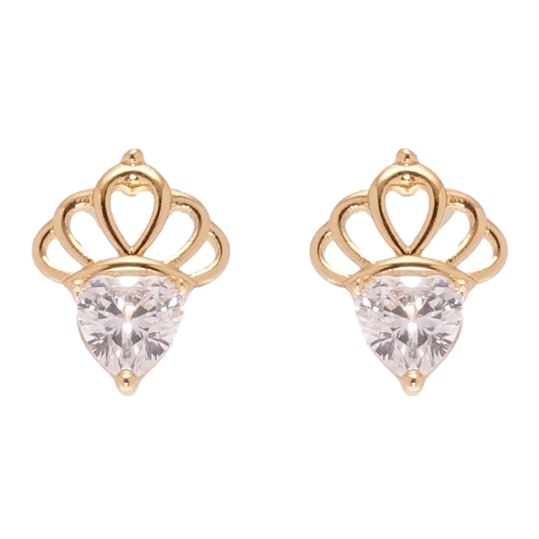 Серьги Xuping JEAN GOUJON Позолота 18K пусеты Кристальные сердечки с короной фото №2 Серьги Xuping JEAN GOUJON Позолота 18K пусеты Кристальные сердечки с короной фото №2