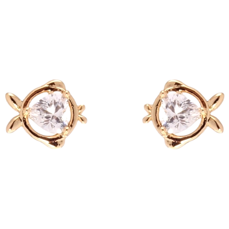 Серьги Xuping JEAN GOUJON Позолота 18K пусеты Рыбки фото №1