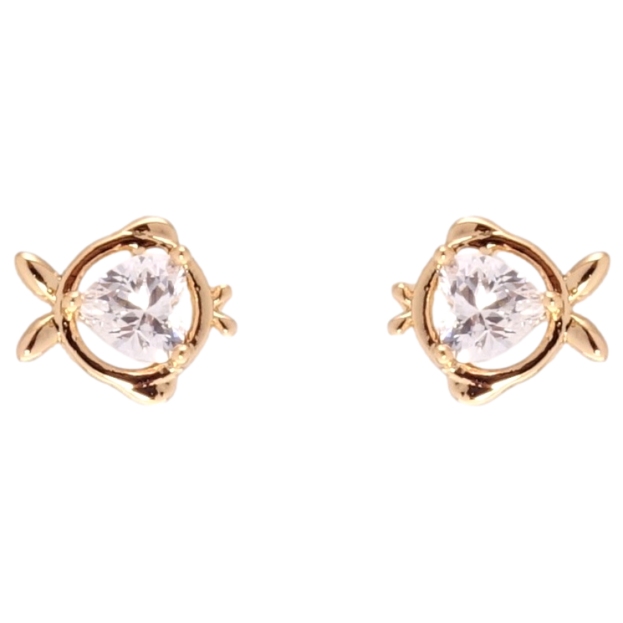 Серьги Xuping JEAN GOUJON Позолота 18K пусеты Рыбки фото №1