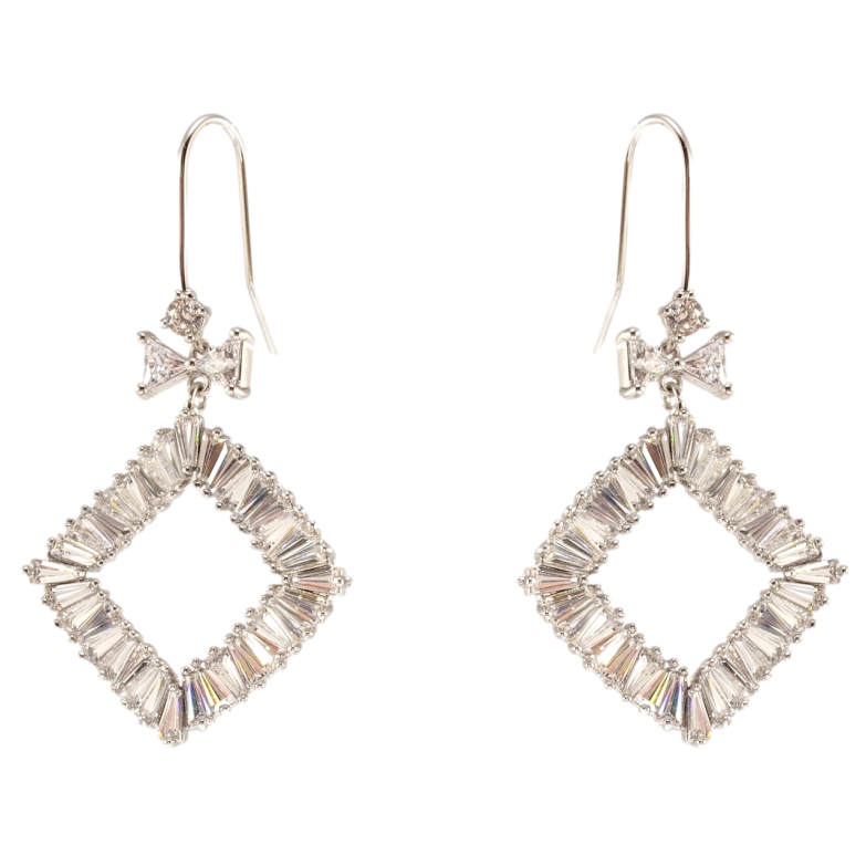 Сережки Xuping JEAN GOUJON Родій французький замок Кристальні ромби фото №18